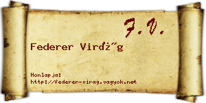 Federer Virág névjegykártya