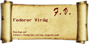 Federer Virág névjegykártya